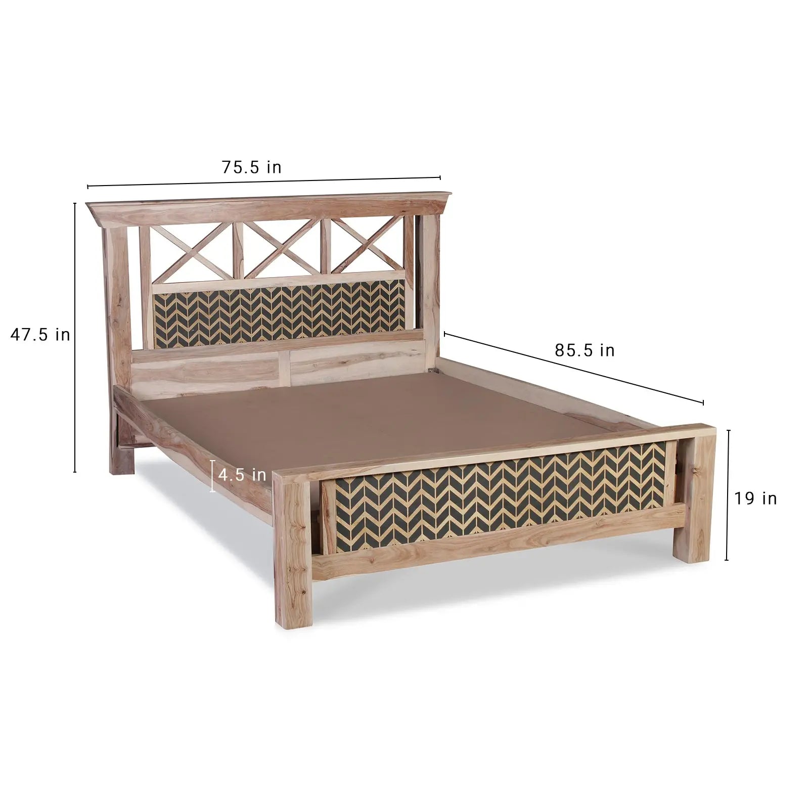 Solid Sheesham Wood Bed