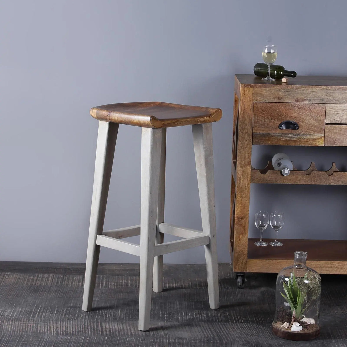 Jocelyn Solid Wood Bar Stool