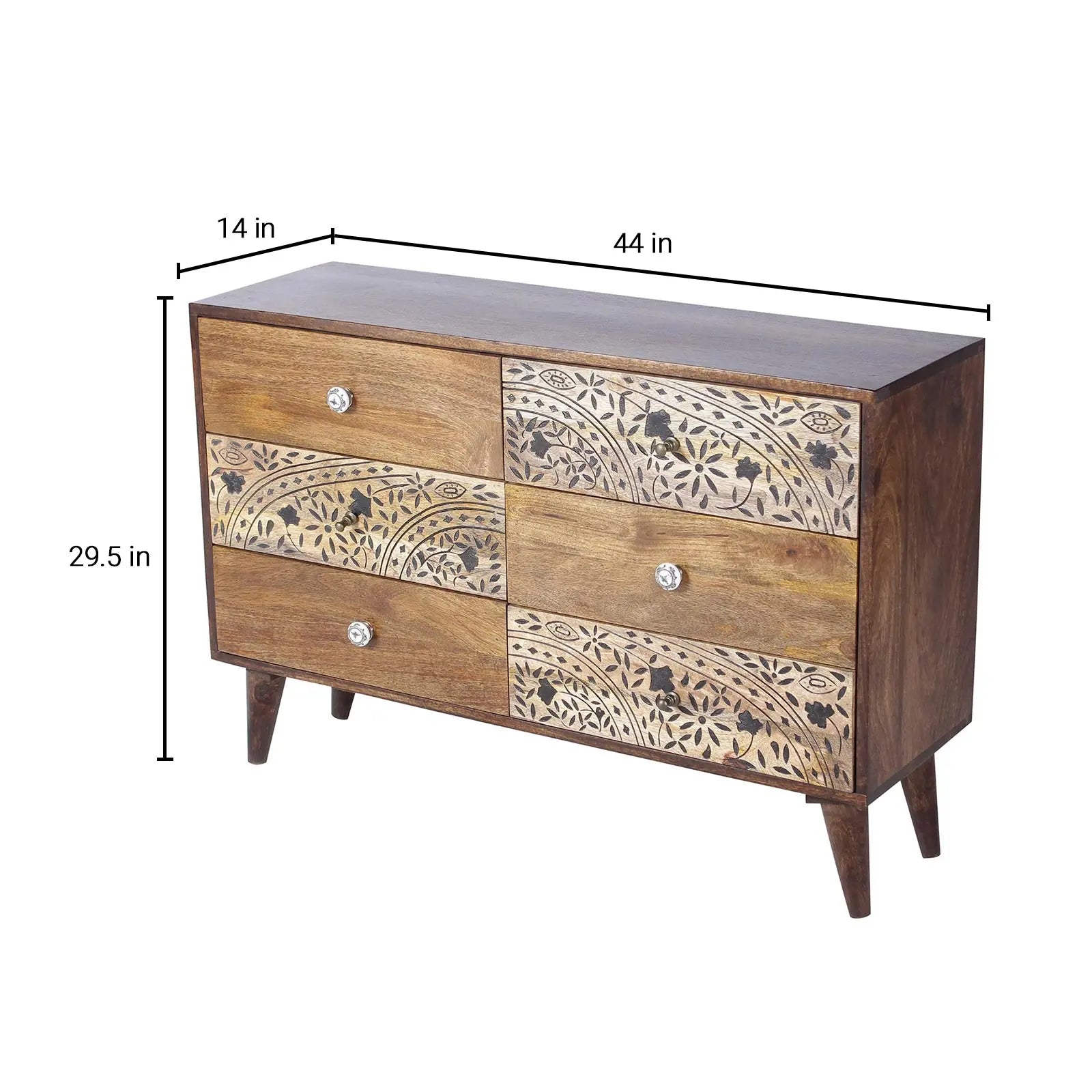 Arthur Solid Wood Hand Carved Cabinet - Fabuliv