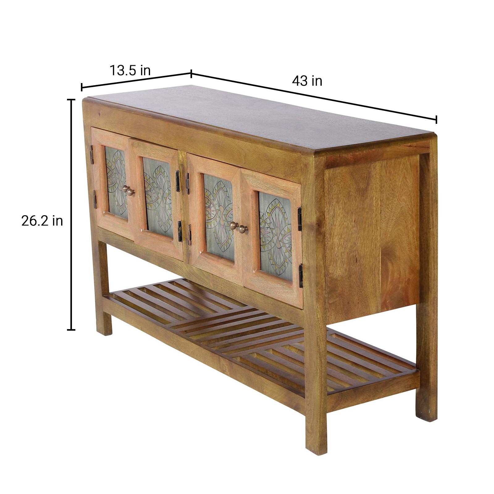 Louis Solid Wood Handpainted Cabinet