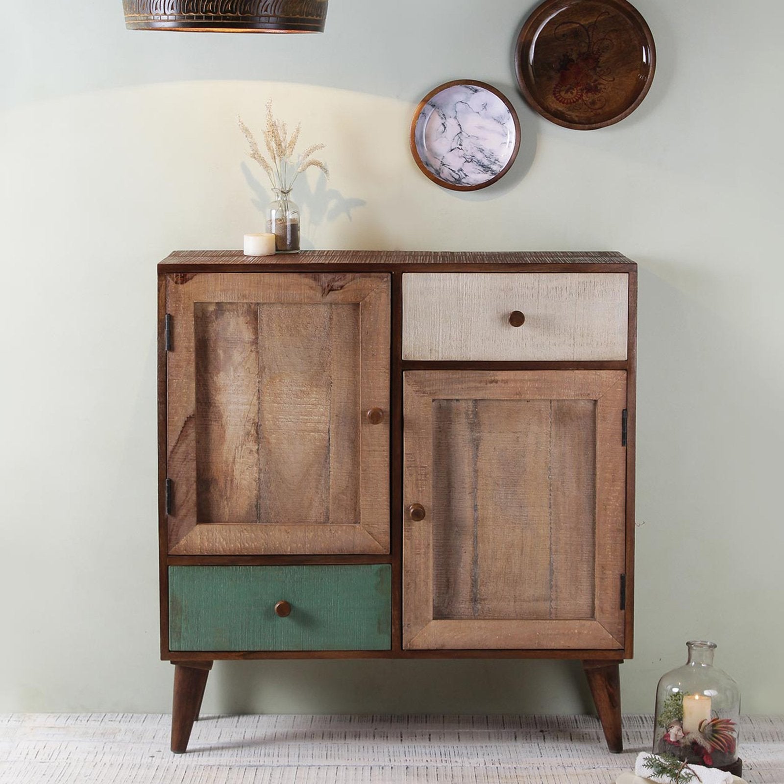 Edgar Solid Wood Cabinet in Vintage Finish