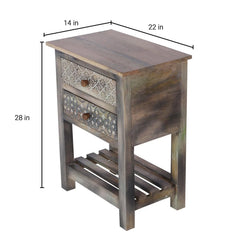 Romane Solid Wood Hand Painted Cabinet - Fabuliv