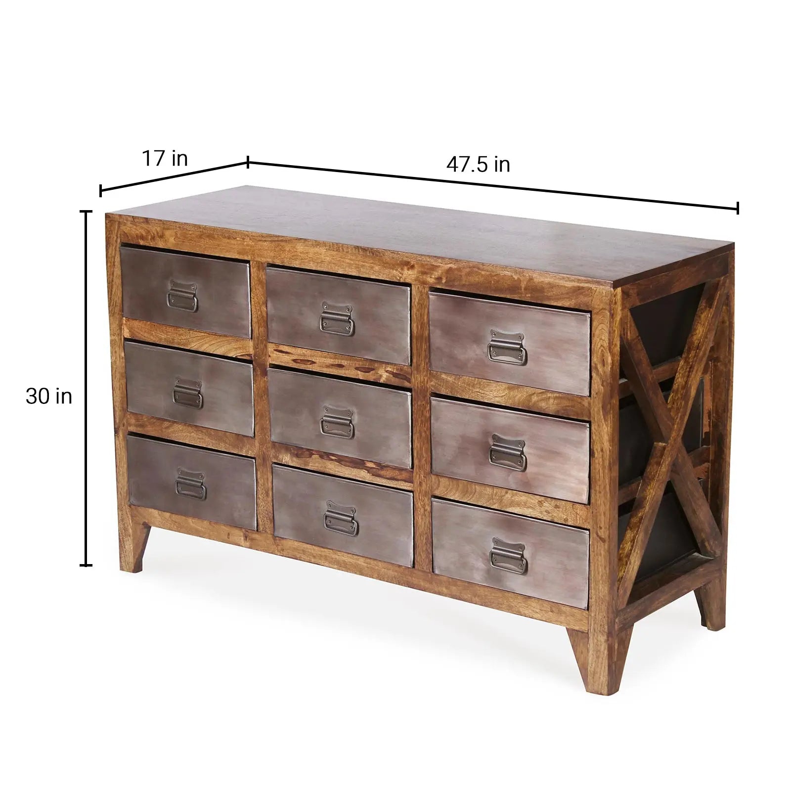 Tristan Solid Wood and Iron Cabinet