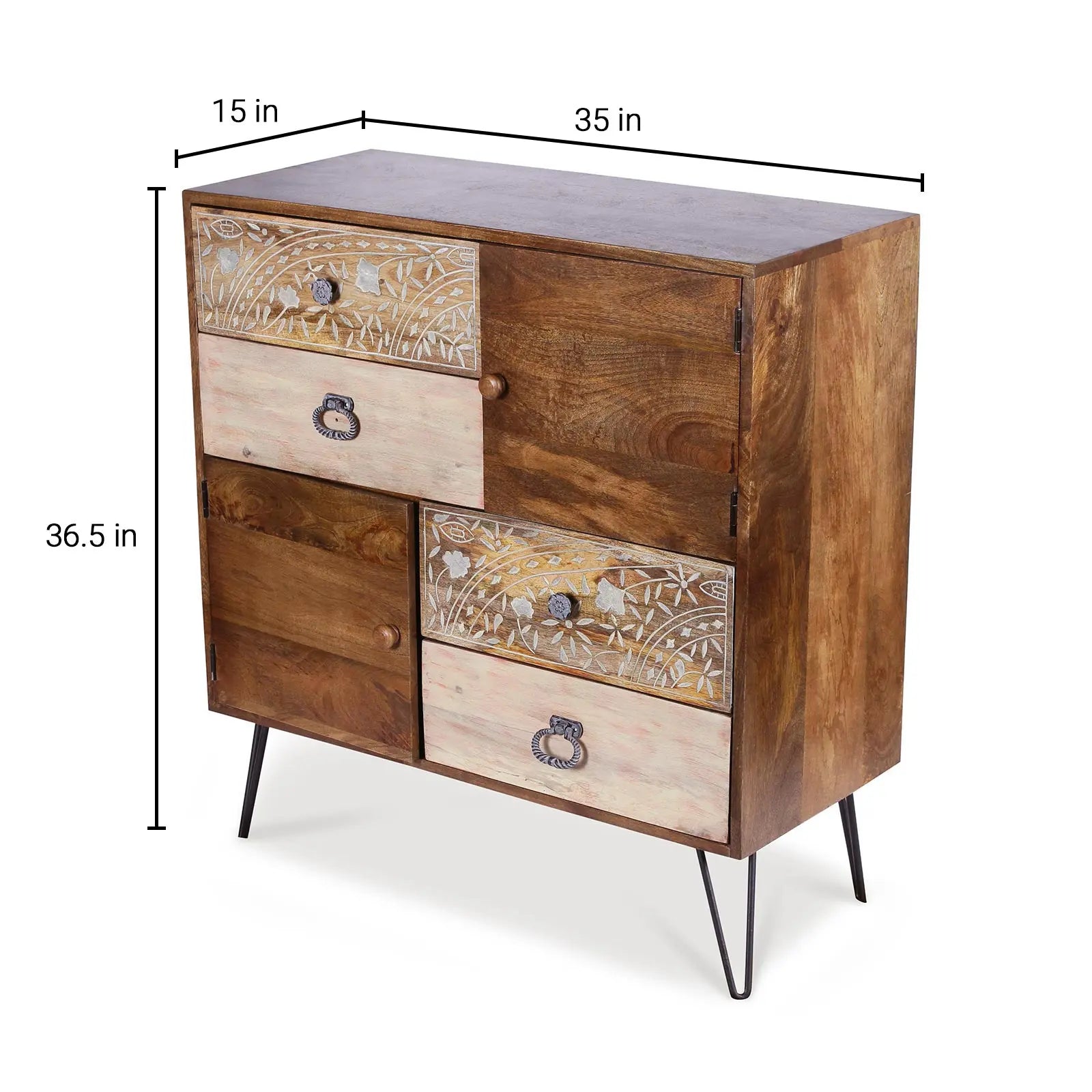 Urbain Solid Wood Hand Carved Cabinet