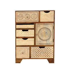Dravidian Hand Carved Solid Wood Cabinet