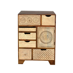 Dravidian Hand Carved Solid Wood Cabinet - Fabuliv