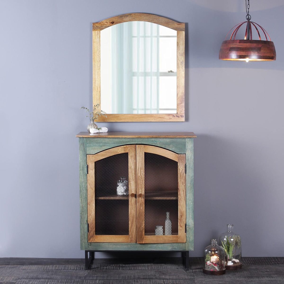 Quentin Solid Wood Cabinet and Mirror