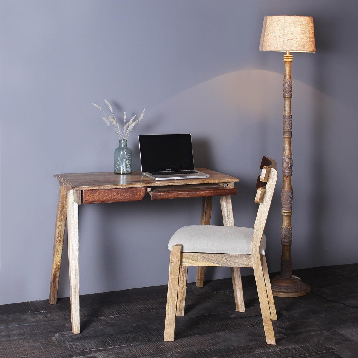 Remy Solid Wood Study Table with Chair
