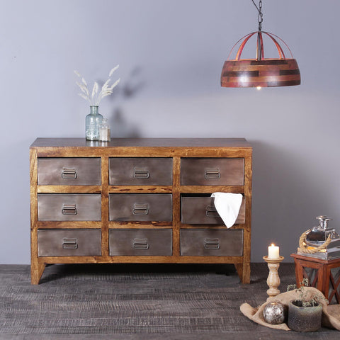 Tristan Solid Wood and Iron Cabinet