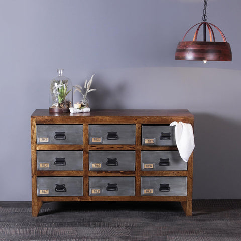 Tristan Solid Wood and Iron Cabinet