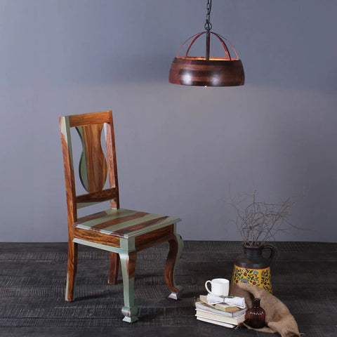 Rabea Solid Wood Chair in Vintage Blue