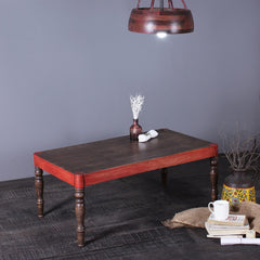 Esla Solid Wood Coffee Table in Vintage Red