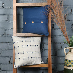 Blue Knitted Cotton Cushion Covers set of 2