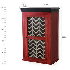 Alba Solid Wood Distress Red Wall Shelf