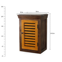 Cappi Solid Wood Vintage Yellow Wall Shelf - Fabuliv