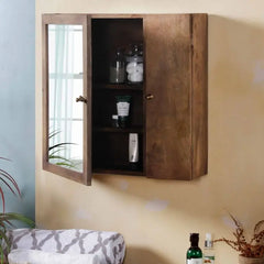 Elba Vintage Solid Wood Wall Mounted Cabinet in 2 Sizes