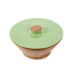 Olive Green Large Wooden Serving Bowl