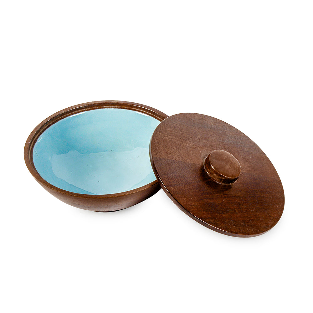 Blueberry Flat lid Wooden Bowl