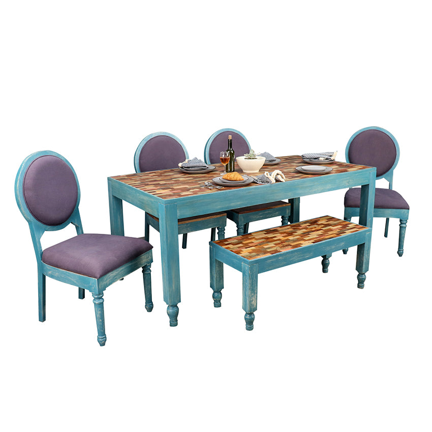 Gastone Solid Wood Six Seater Dining Set