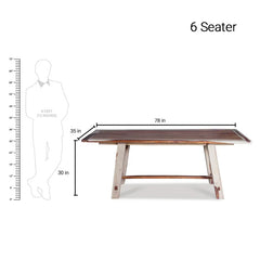 Paloma Solid Wood Six Seater Dining Table
