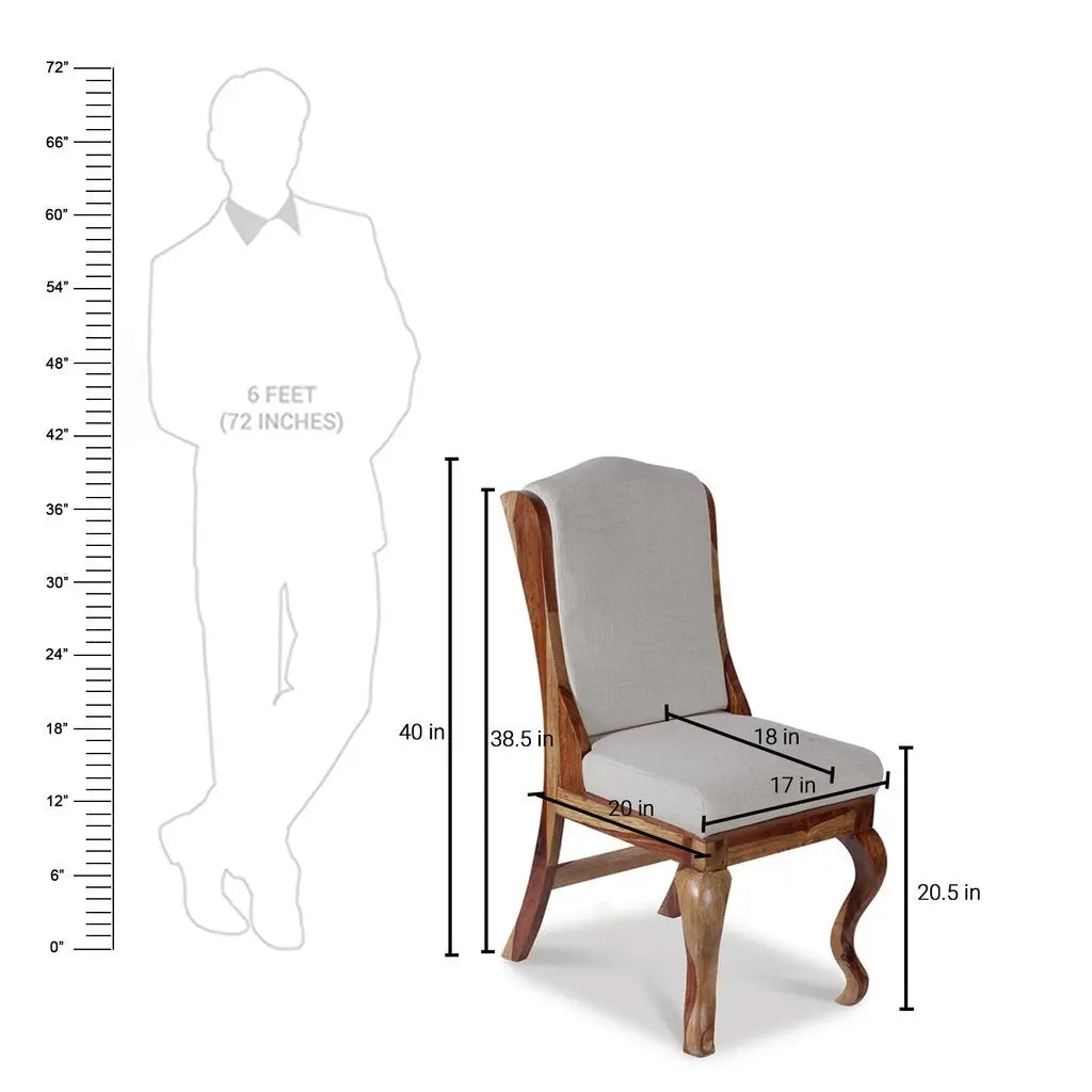 Nicole Solid Wood Chair with Upholstery - Fabuliv