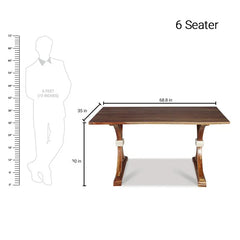 Nicole Solid Wood Six Seater Dining Set