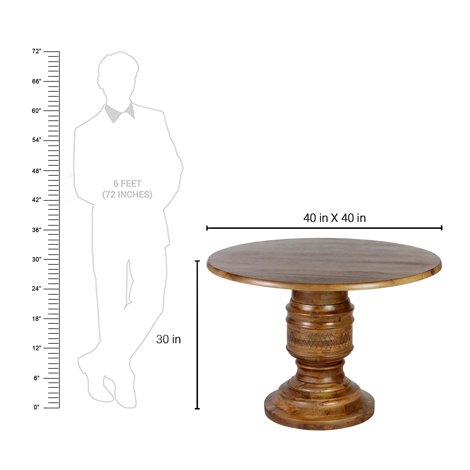 Garance New Solid Wood Round Dining Table