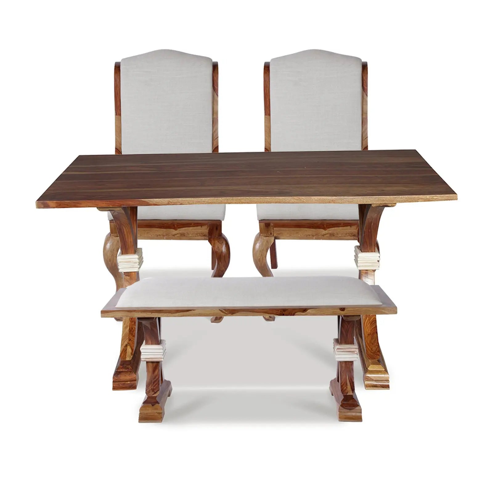 Nicole Solid Wood Six Seater Dining Set