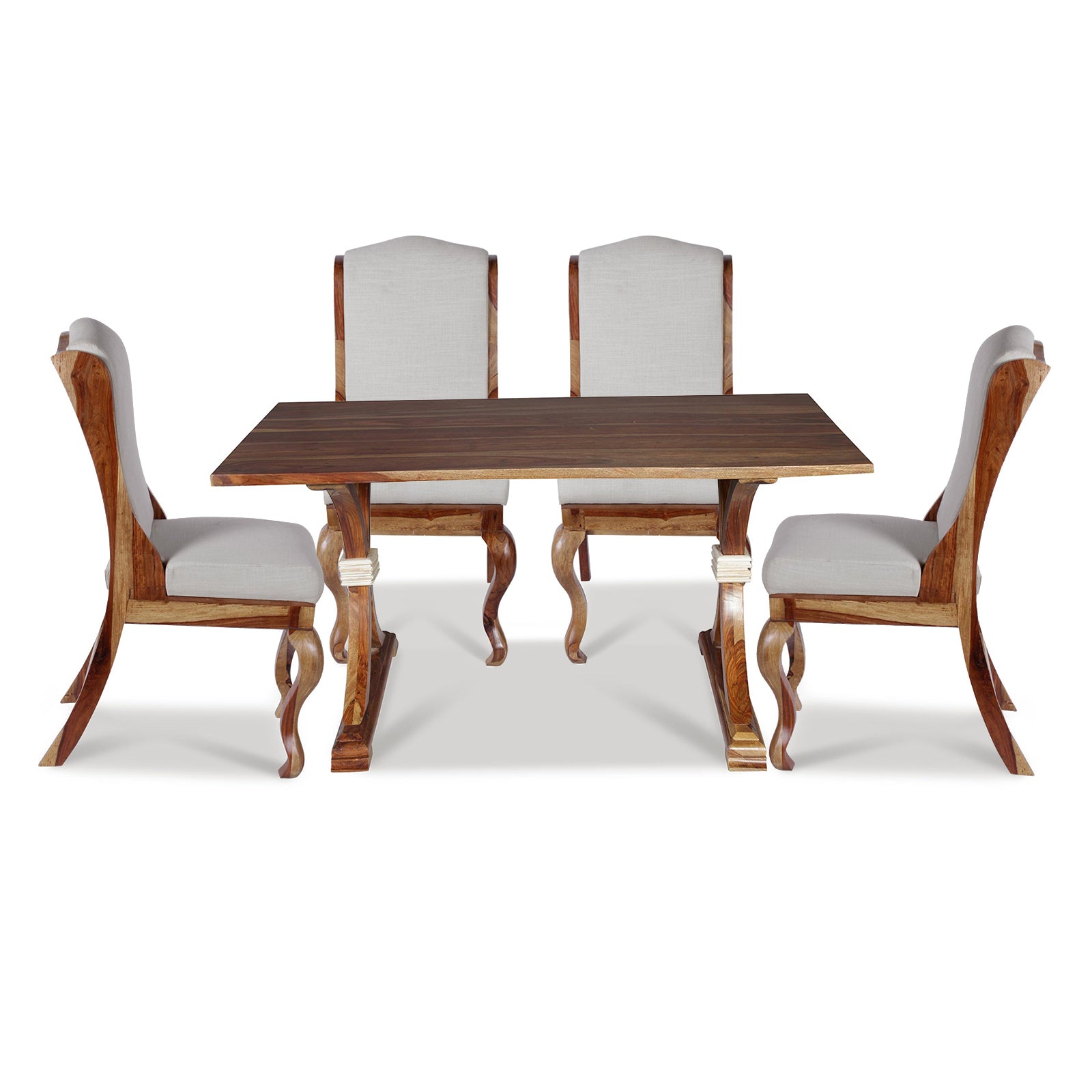Nicole Solid Wood Six Seater Dining Set