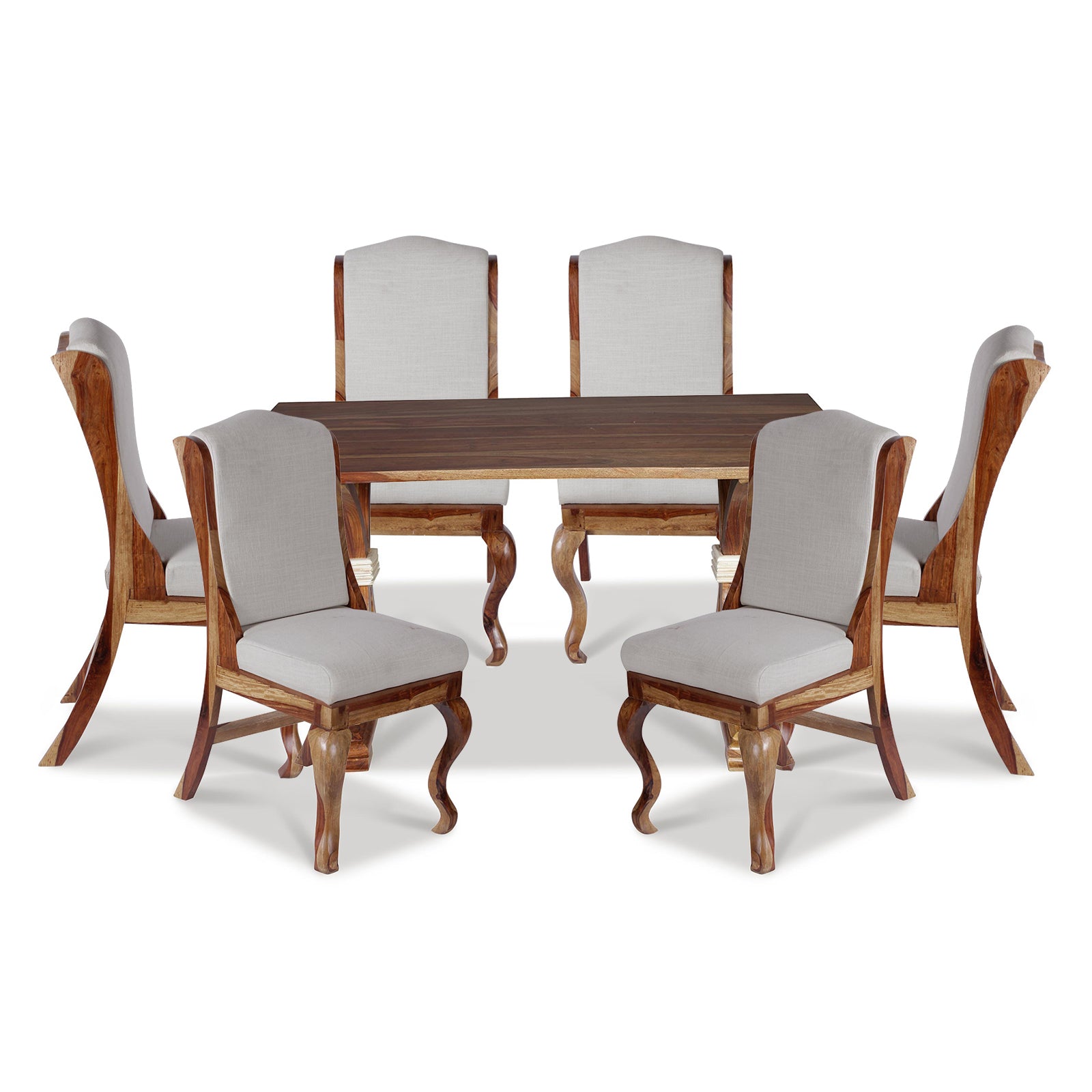 Nicole Solid Wood Six Seater Dining Set