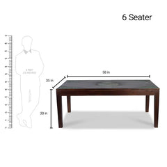 Raidon Solid Wood Six Seater Dining Table