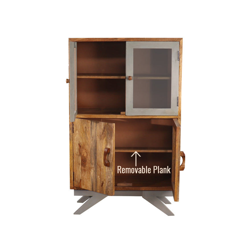 Slate Solid Wood Hutch