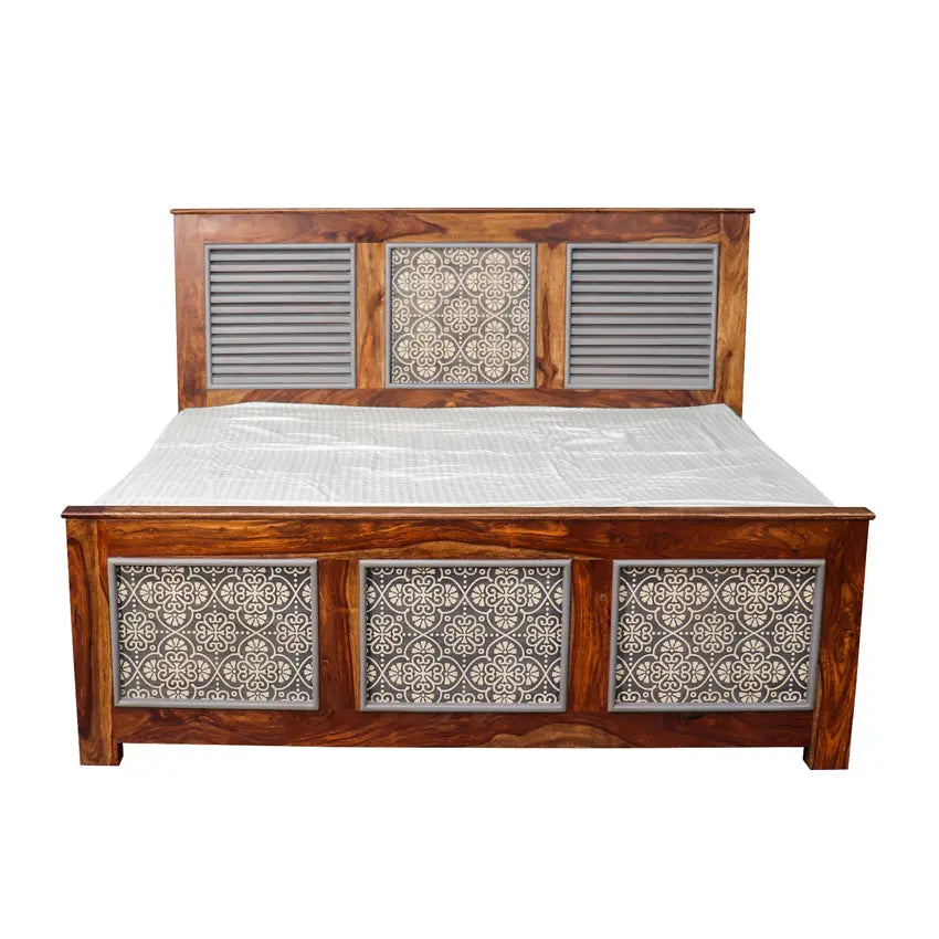 Felice Solid Wood Bed with Hand Painting