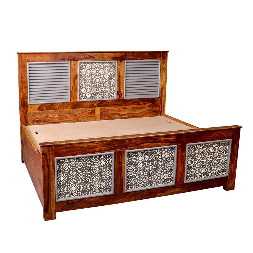 Felice Solid Wood Bed with Hand Painting