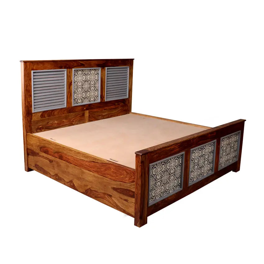 Felice Solid Wood Bed with Hand Painting