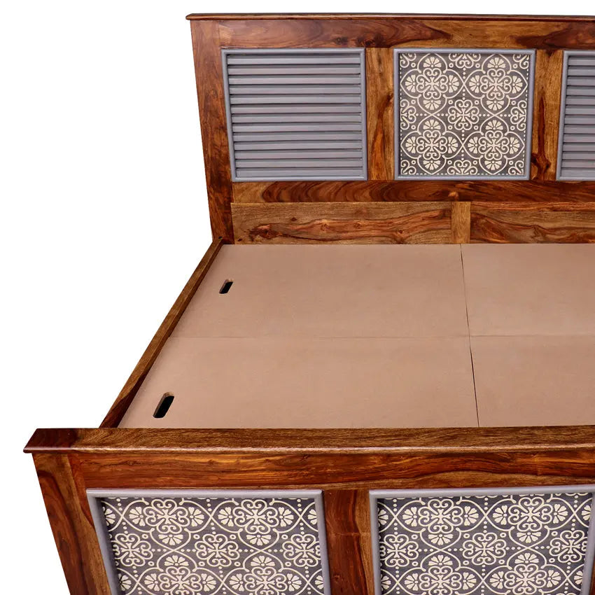 Felice Solid Wood Bed with Hand Painting