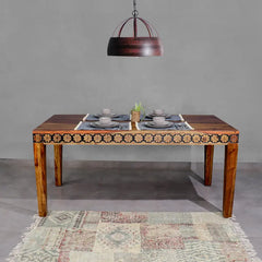 Victoire Solid Wood Six Seater Dining Table