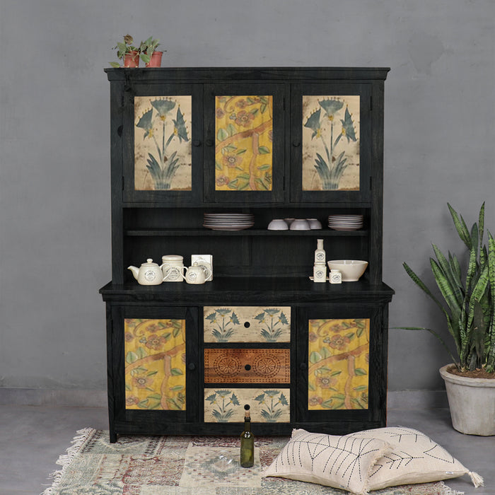 Black Beauty Solid Wood Buffet & Sideboard Cabinet - Fabuliv