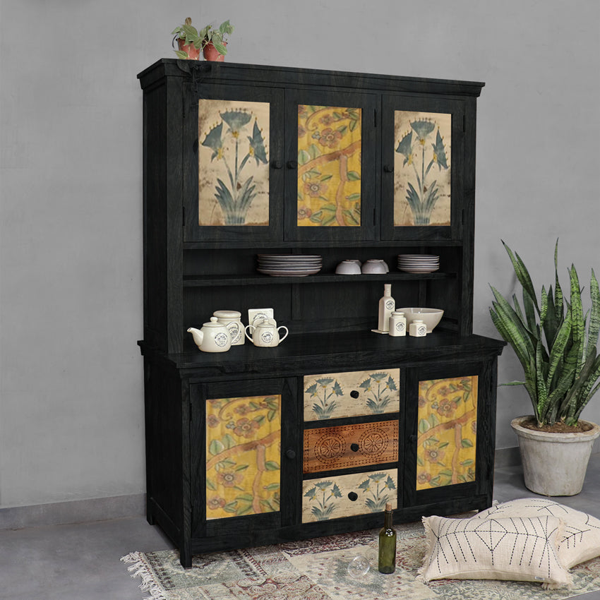 Black Beauty Solid Wood Buffet & Sideboard Cabinet