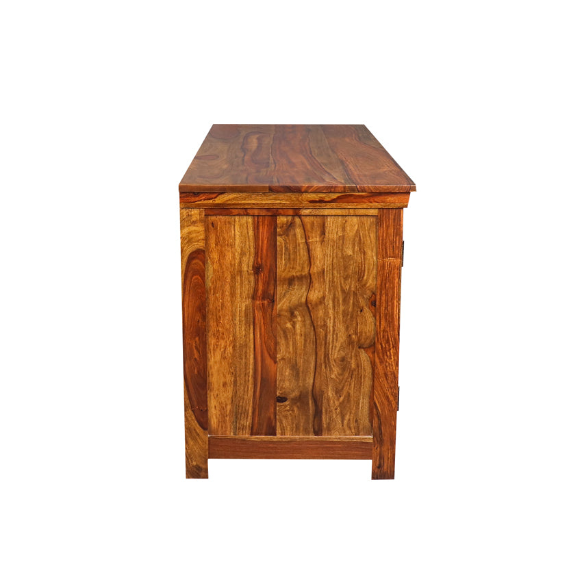 Dravidian Hand Carved Solid Wood Sideboard Cabinet