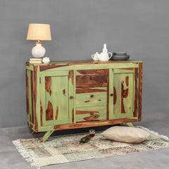 Pansy Solid Wood Cabinet in 2 Tone Finish