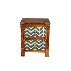 Hand Painted Solid Wood Bedside Table