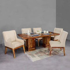 Enrico Solid Wood Six Seater Dining Set