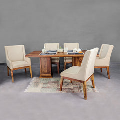 Enrico Solid Wood Six Seater Dining Set
