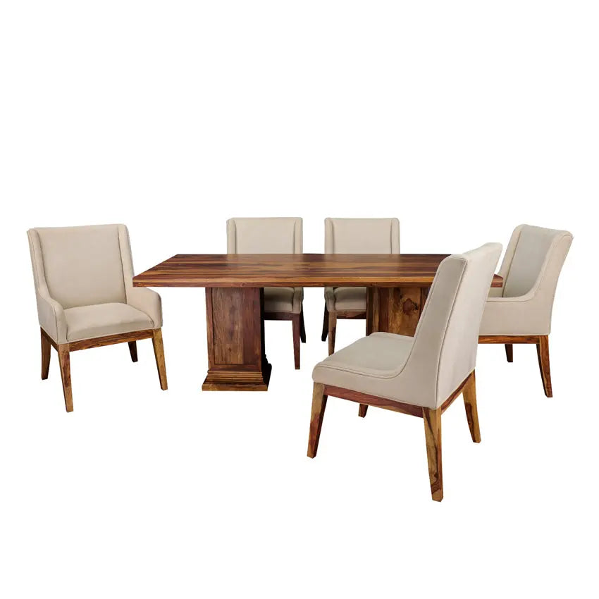 Solid Wood Six Seater Dining Set