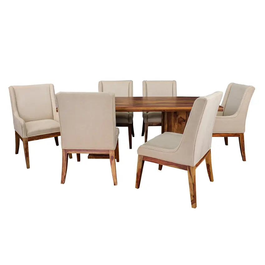 Solid Wood Six Seater Dining Set