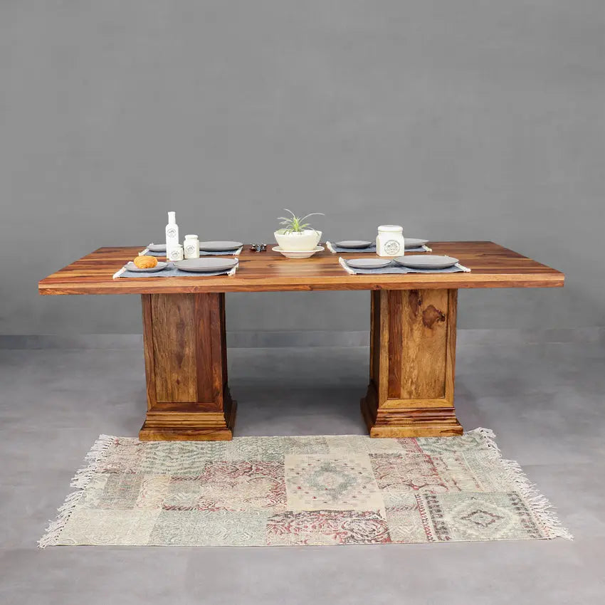 Enrico Solid Wood Six Seater Dining Table