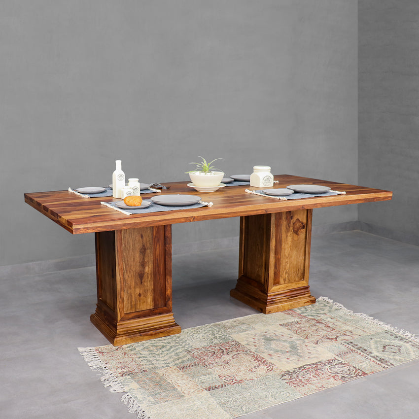 Enrico Solid Wood Six Seater Dining Table