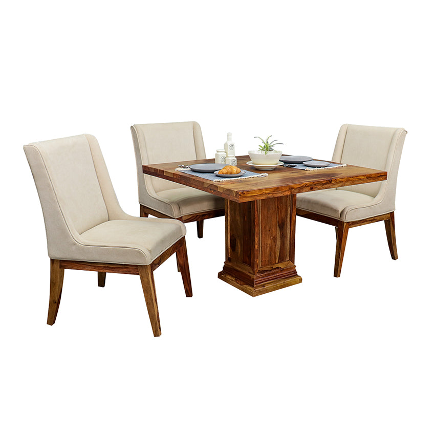 Enrico Solid Wood Four Seater Dining Set