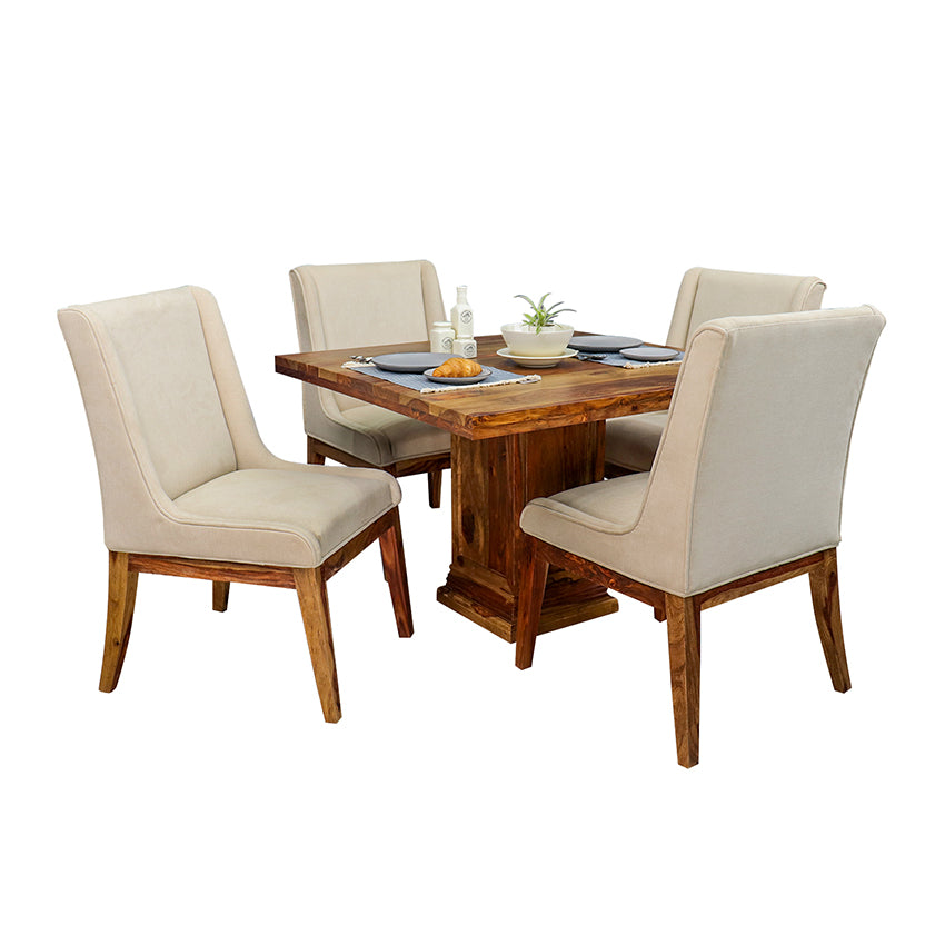 Enrico Solid Wood Four Seater Dining Set